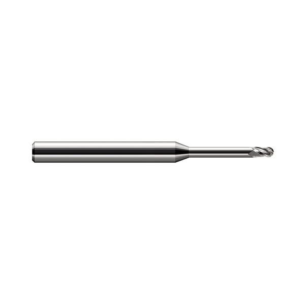 Miniature End Mill - Ball - Long Reach, Stub Flute